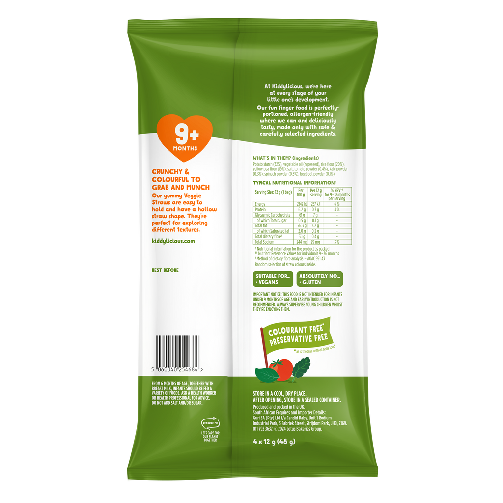 Kiddylicious Veggie Straws 9m+
