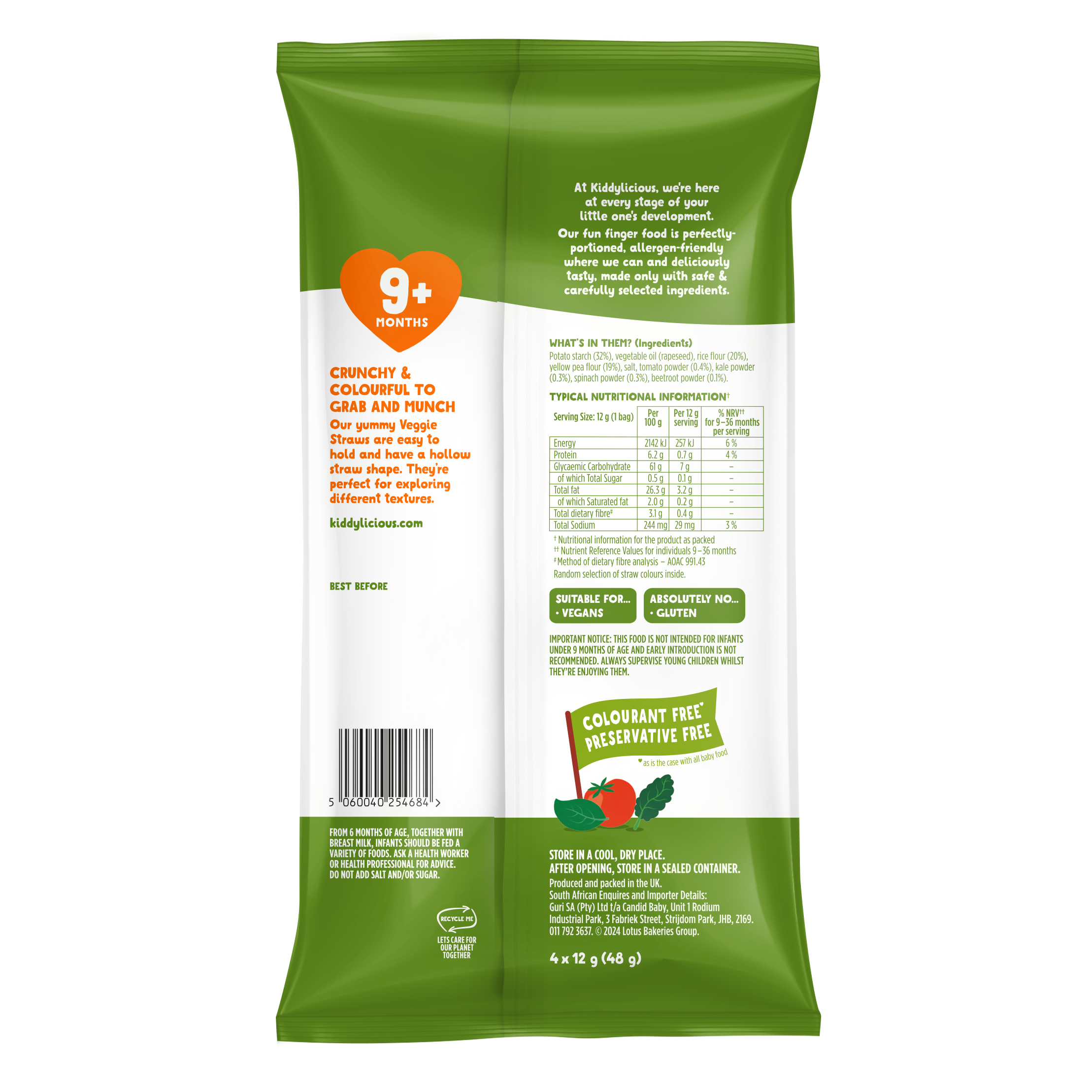 Kiddylicious Veggie Straws 9m+