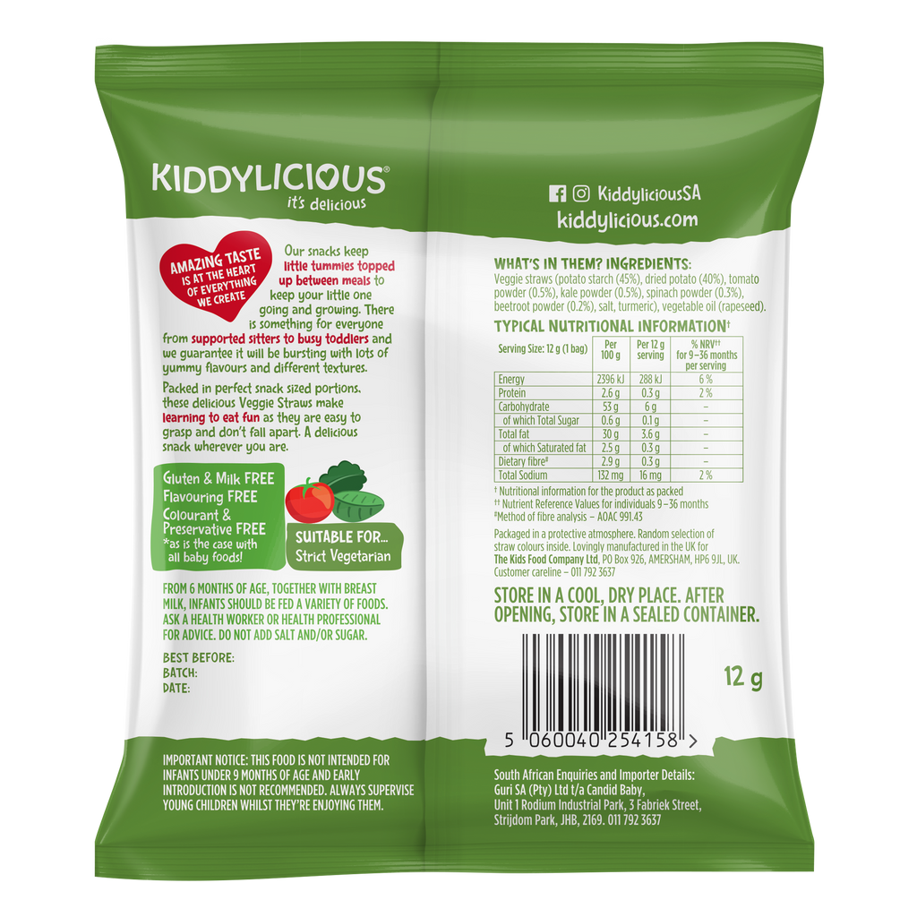 Kiddylicious Veggie Straws 9m+
