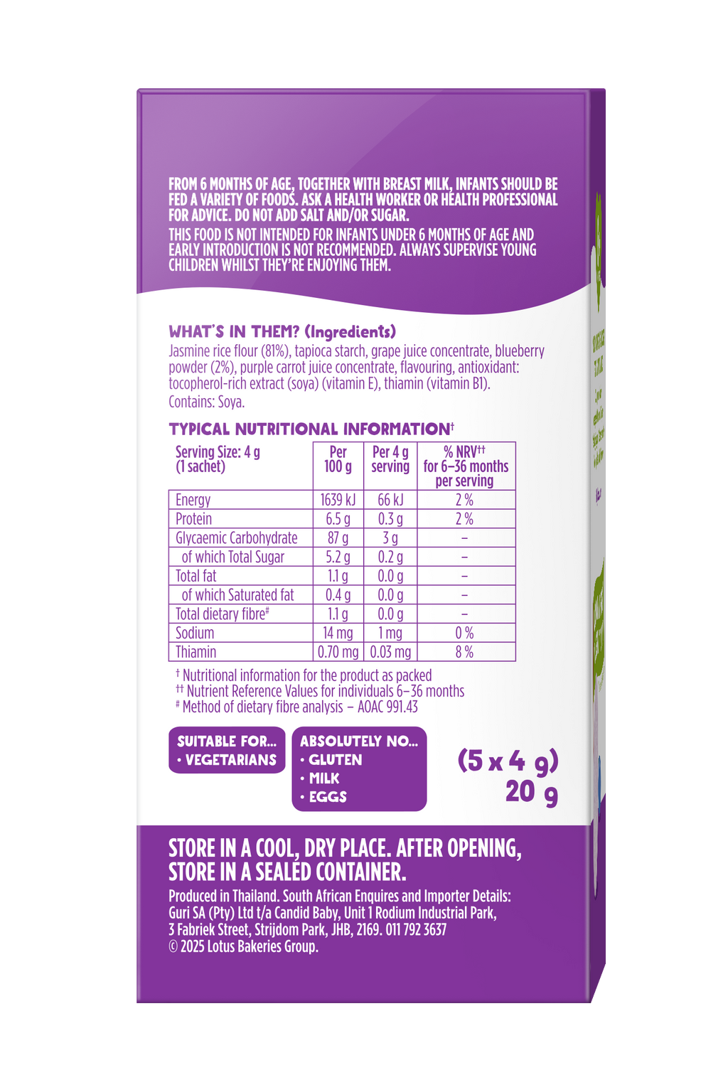 Kiddylicious Mini Waffers - Blueberry 6m+
