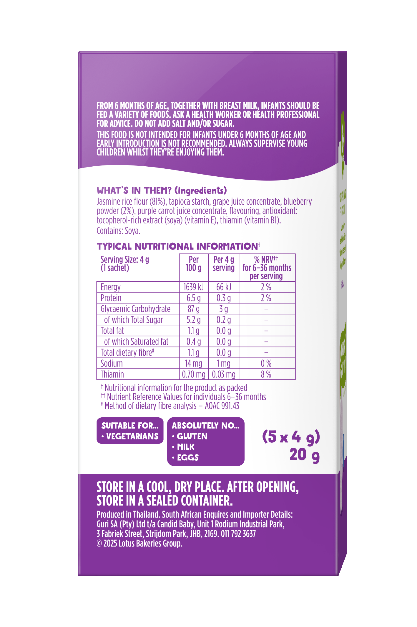 Kiddylicious Mini Waffers - Blueberry 6m+
