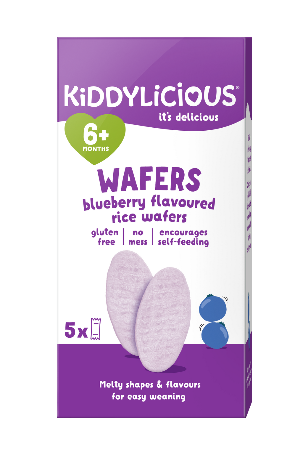 Kiddylicious Mini Waffers - Blueberry 6m+