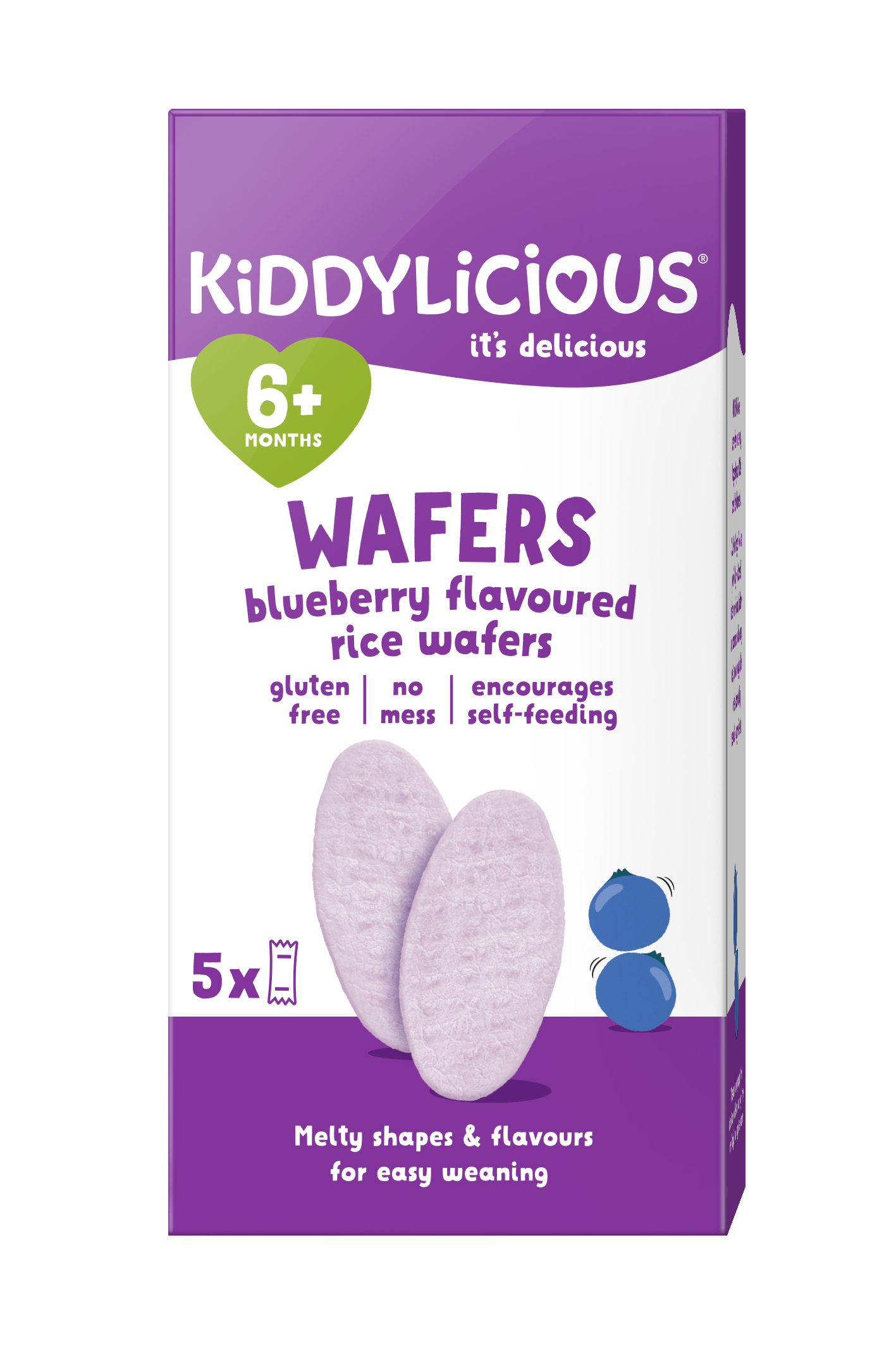 Kiddylicious Mini Waffers - Blueberry 6m+