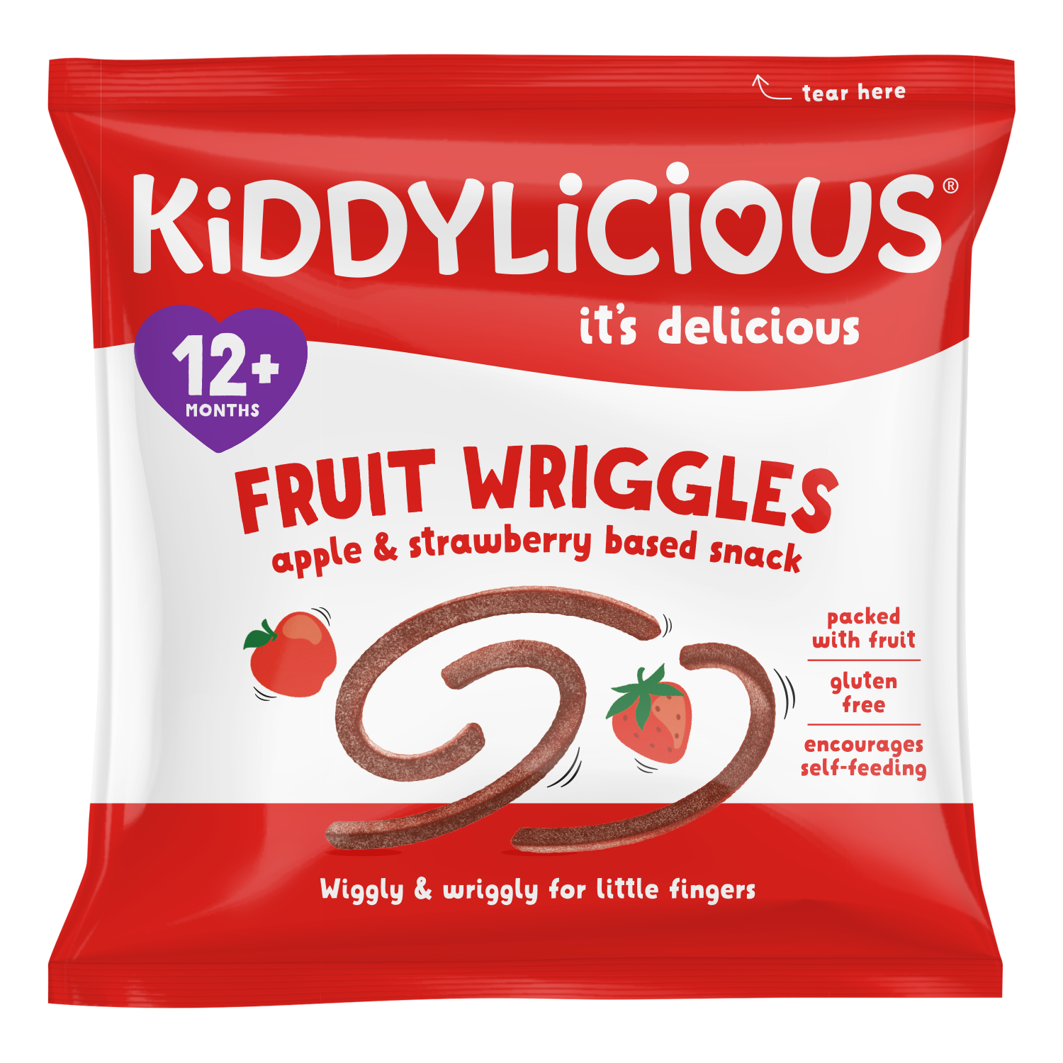 Kiddylicious Strawberry Wriggles 12m+