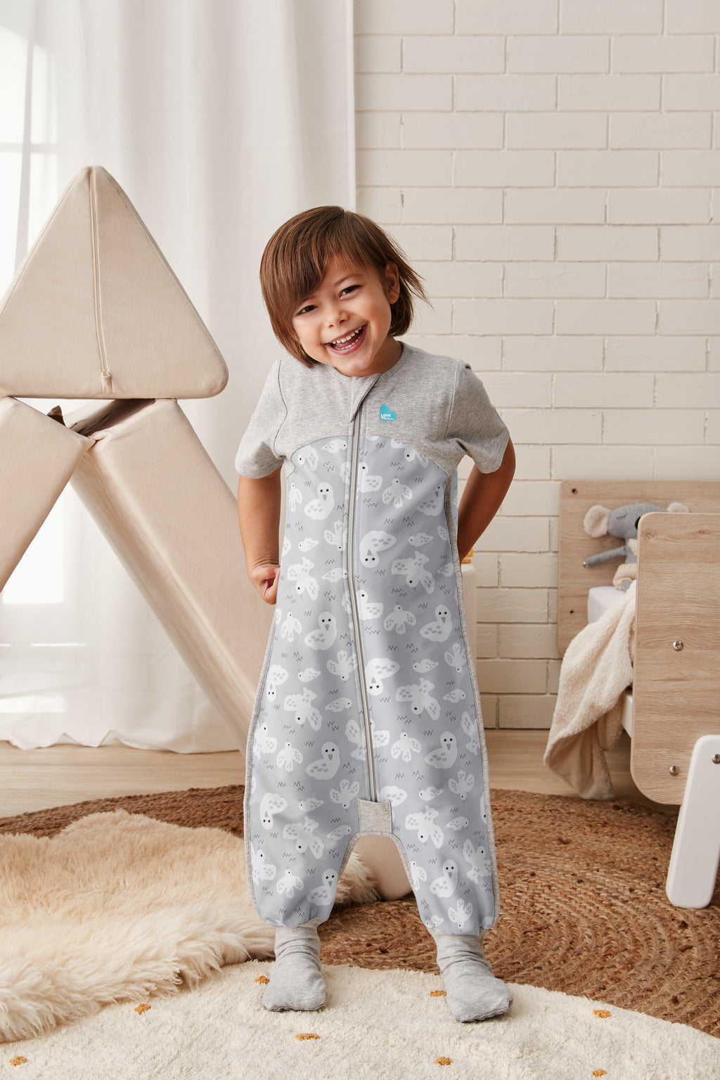 SLEEP SUIT 1.0 TOG ORIGINAL ANIMAL WHITE LONG SLEEVE Love To Dream South Africa