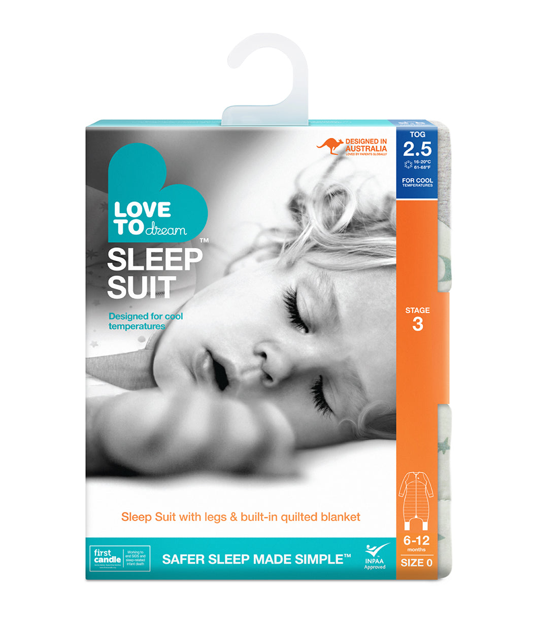 SLEEP SUIT 2.5 TOG WARM MOONLIGHT OLIVE Love To Dream South Africa