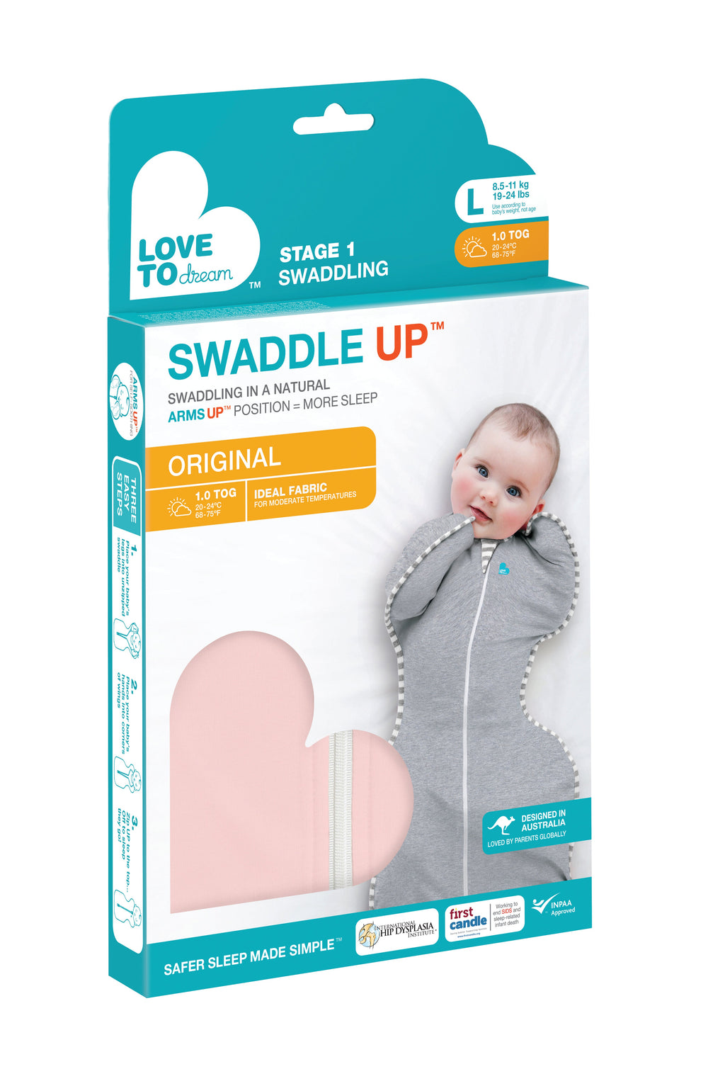 SWADDLE UP ORIGINAL 1.0 TOG DUSTY PINK Love To Dream South Africa