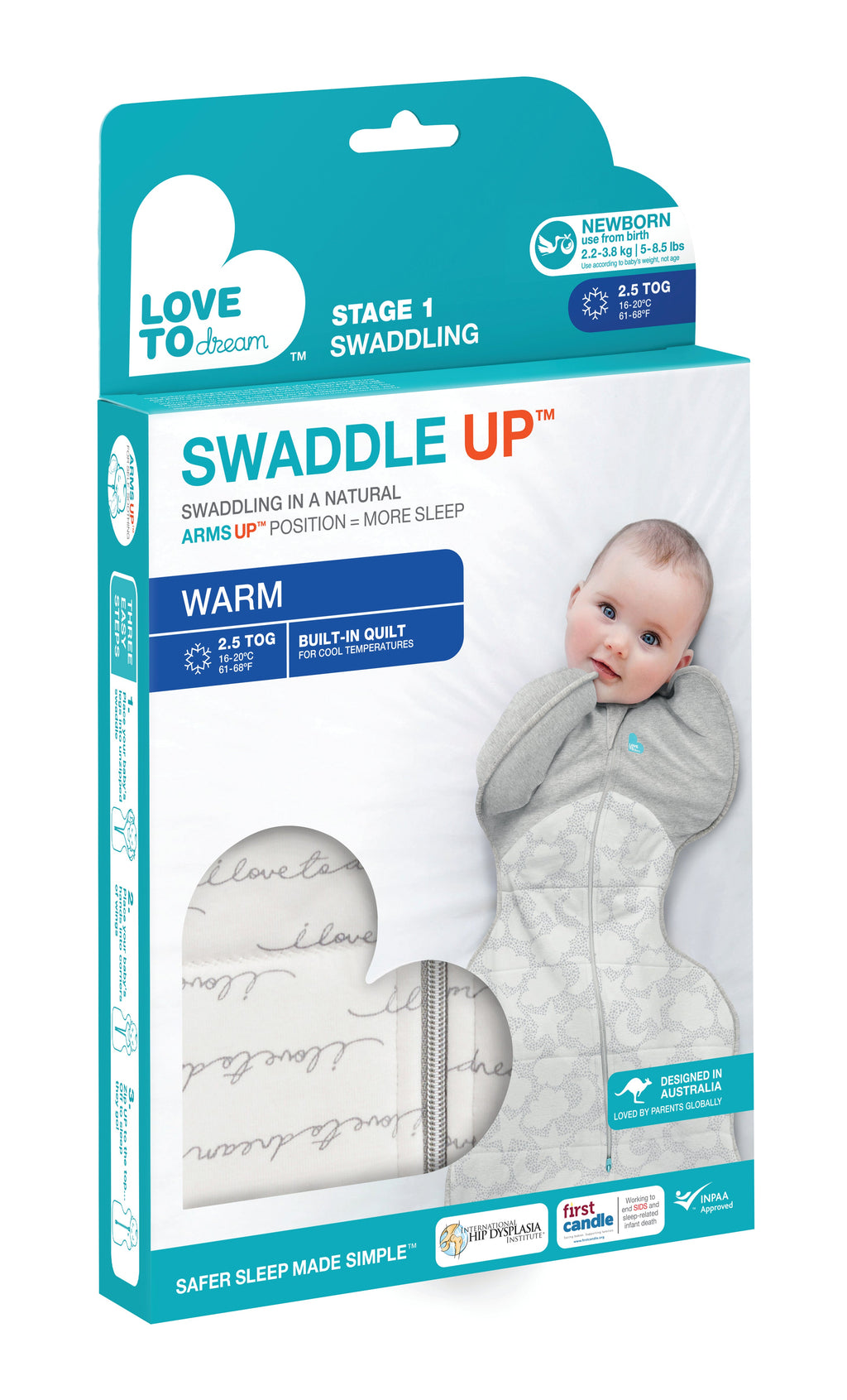 SWADDLE UP WARM 2.5 TOG WHITE DREAMER Love To Dream South Africa