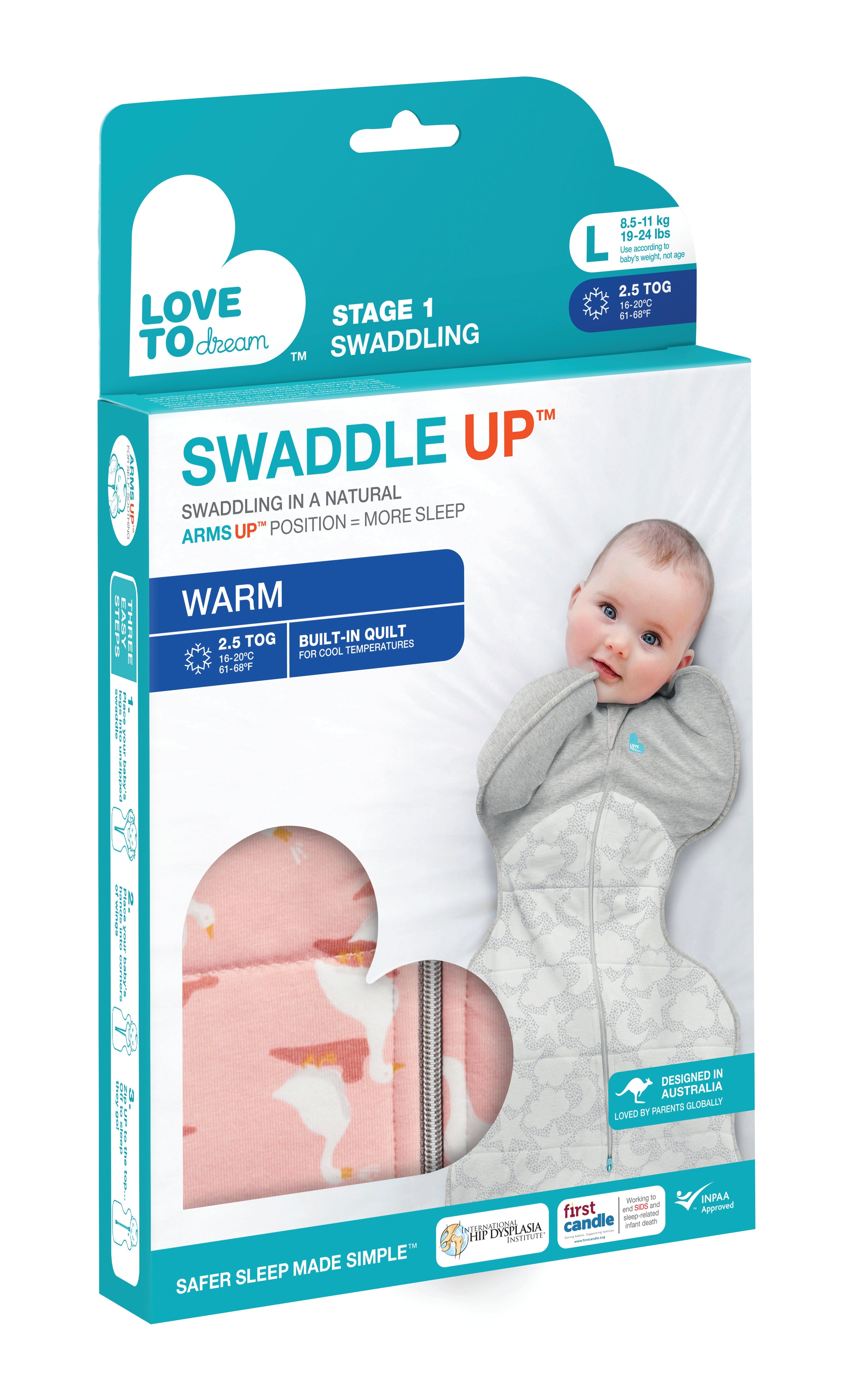SWADDLE UP WARM 2.5 TOG SILLY GOOSE PINK Love To Dream South Africa