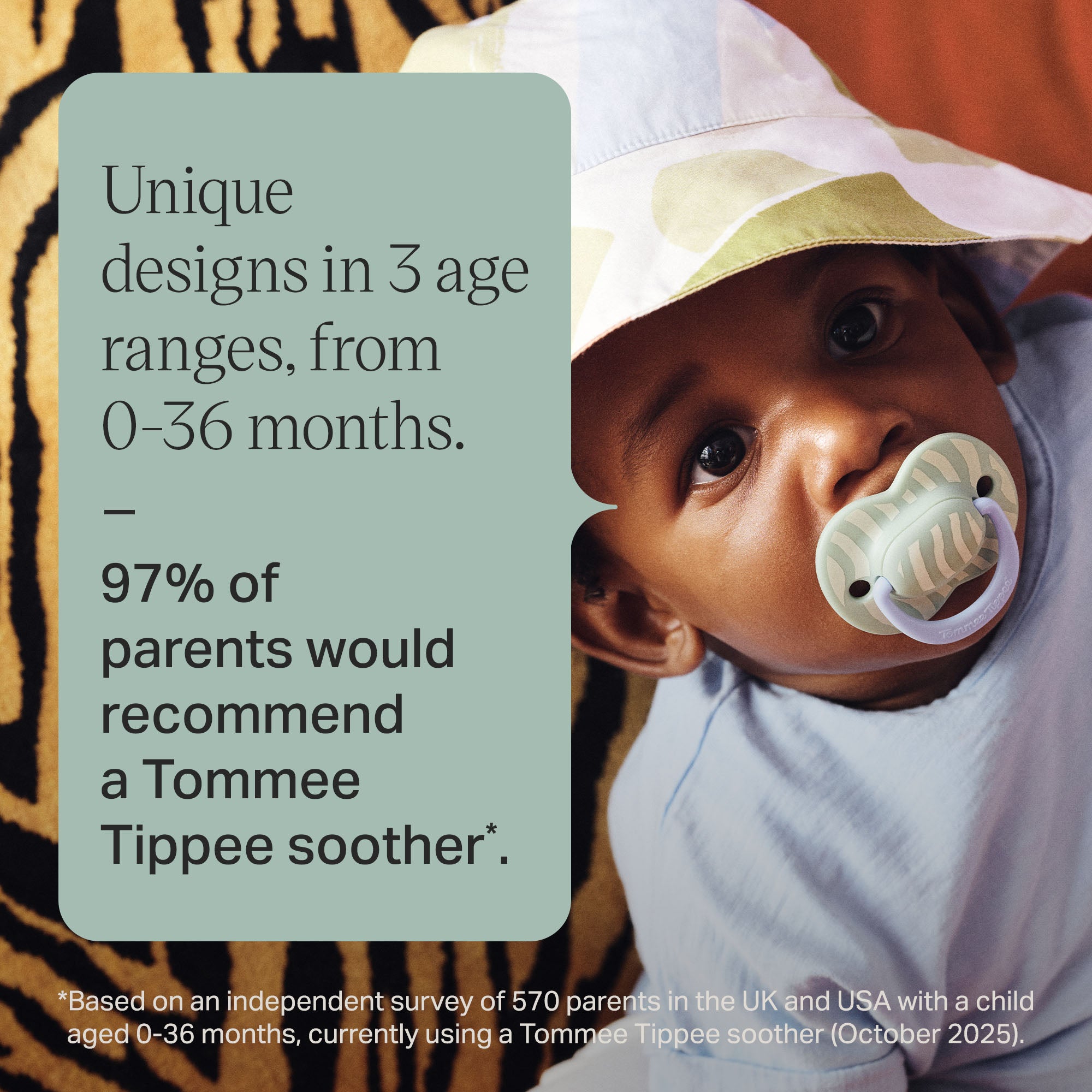 Tommee Tippee Ultimate Fit Decorated Soother 6-18m Boy - Brown