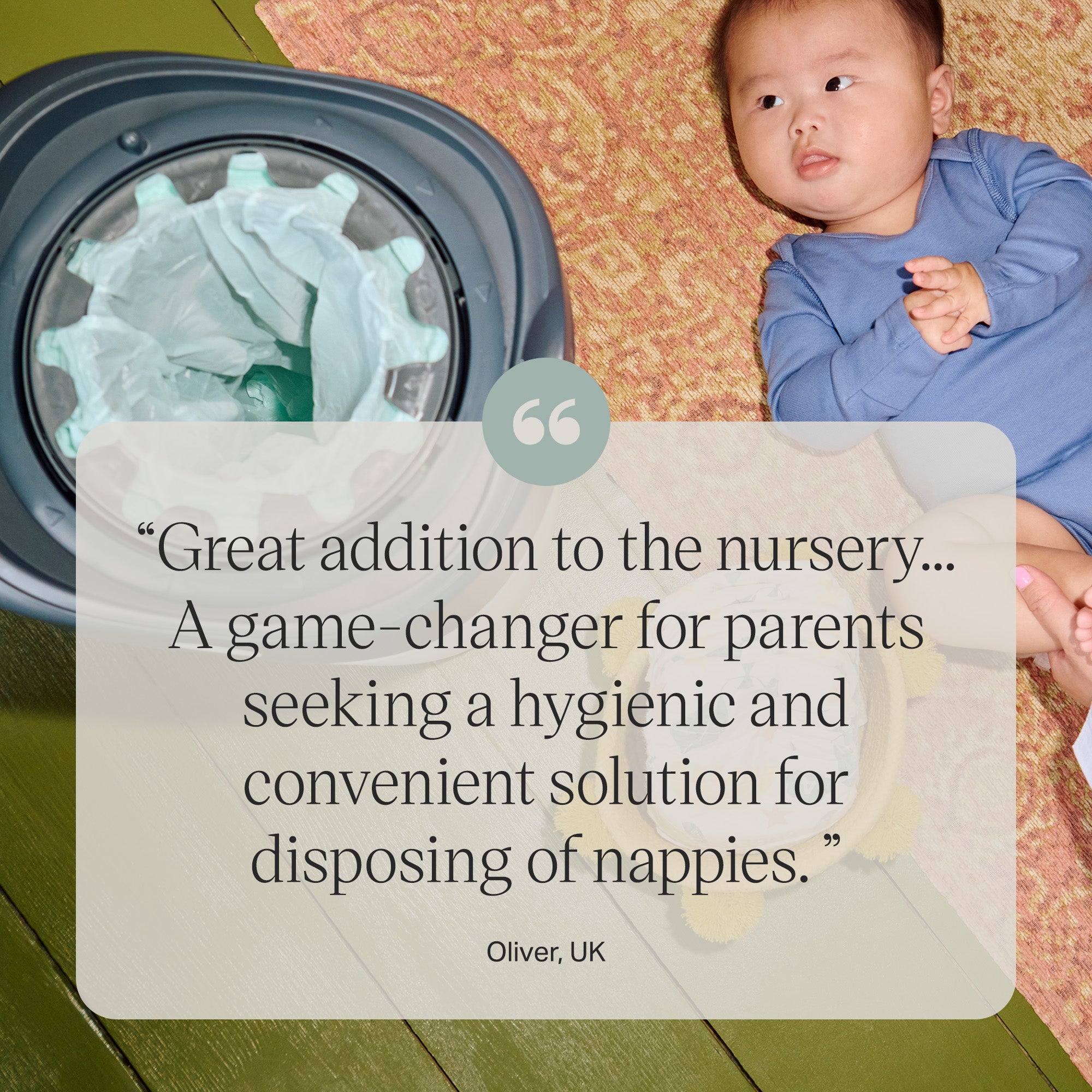 Tommee Tippee Twist & Click Advanced Nappy Bin - Gentle Pink
