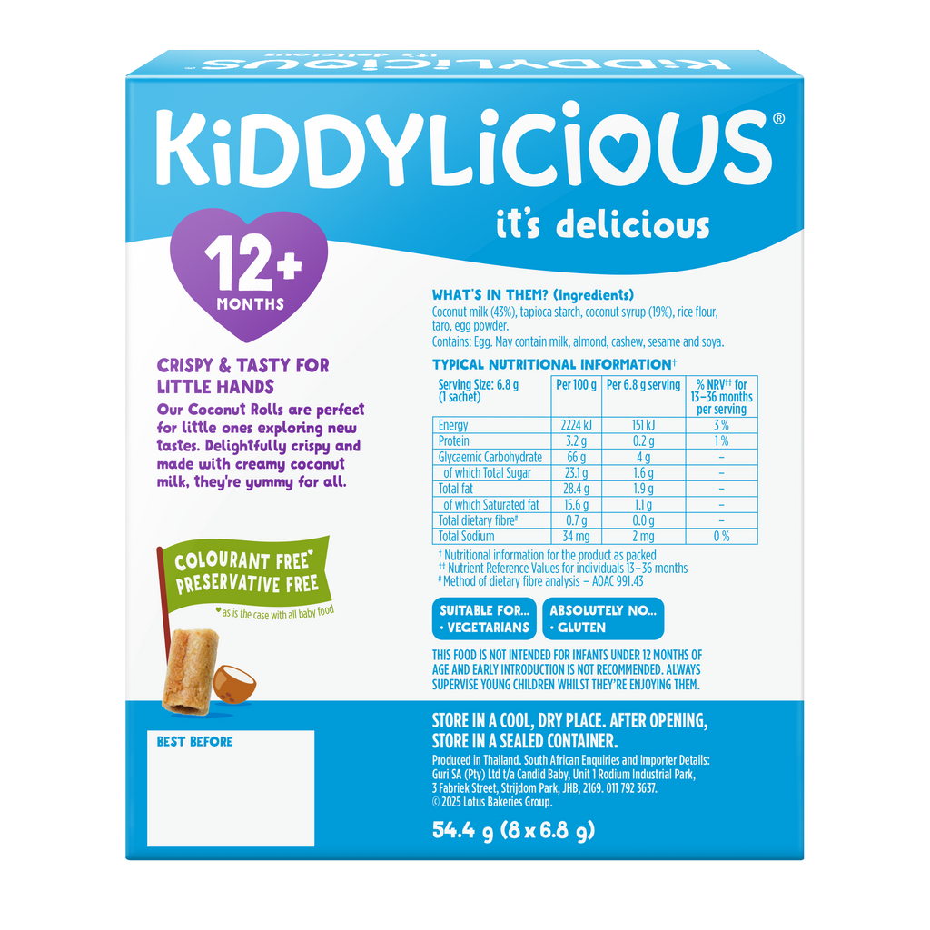 Kiddylicious Mini Coconut Rolls 12m+