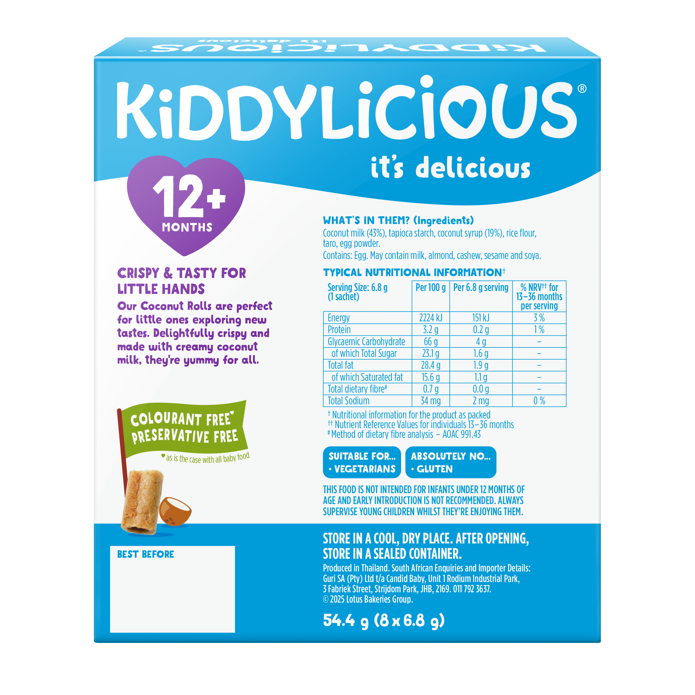 Kiddylicious Mini Coconut Rolls 12m+