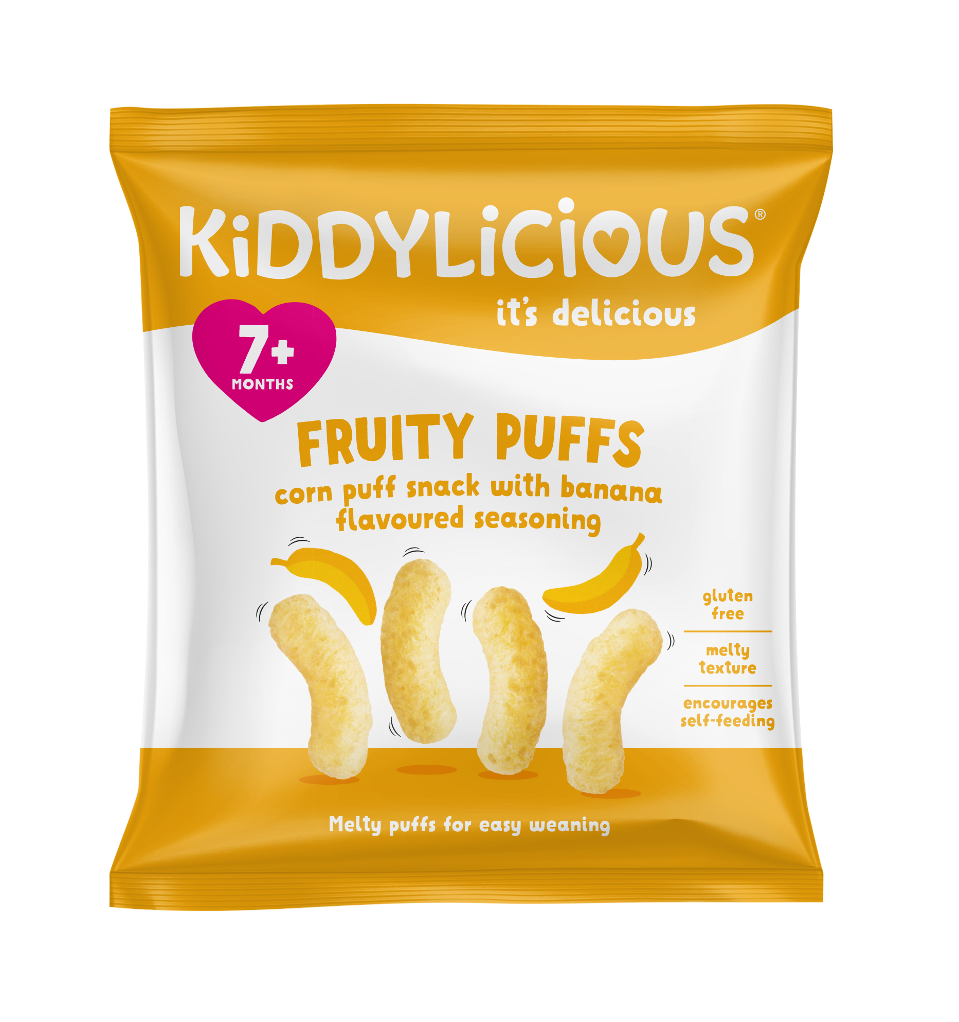 Kiddylicious Fruity Puffs - Banana 7m+