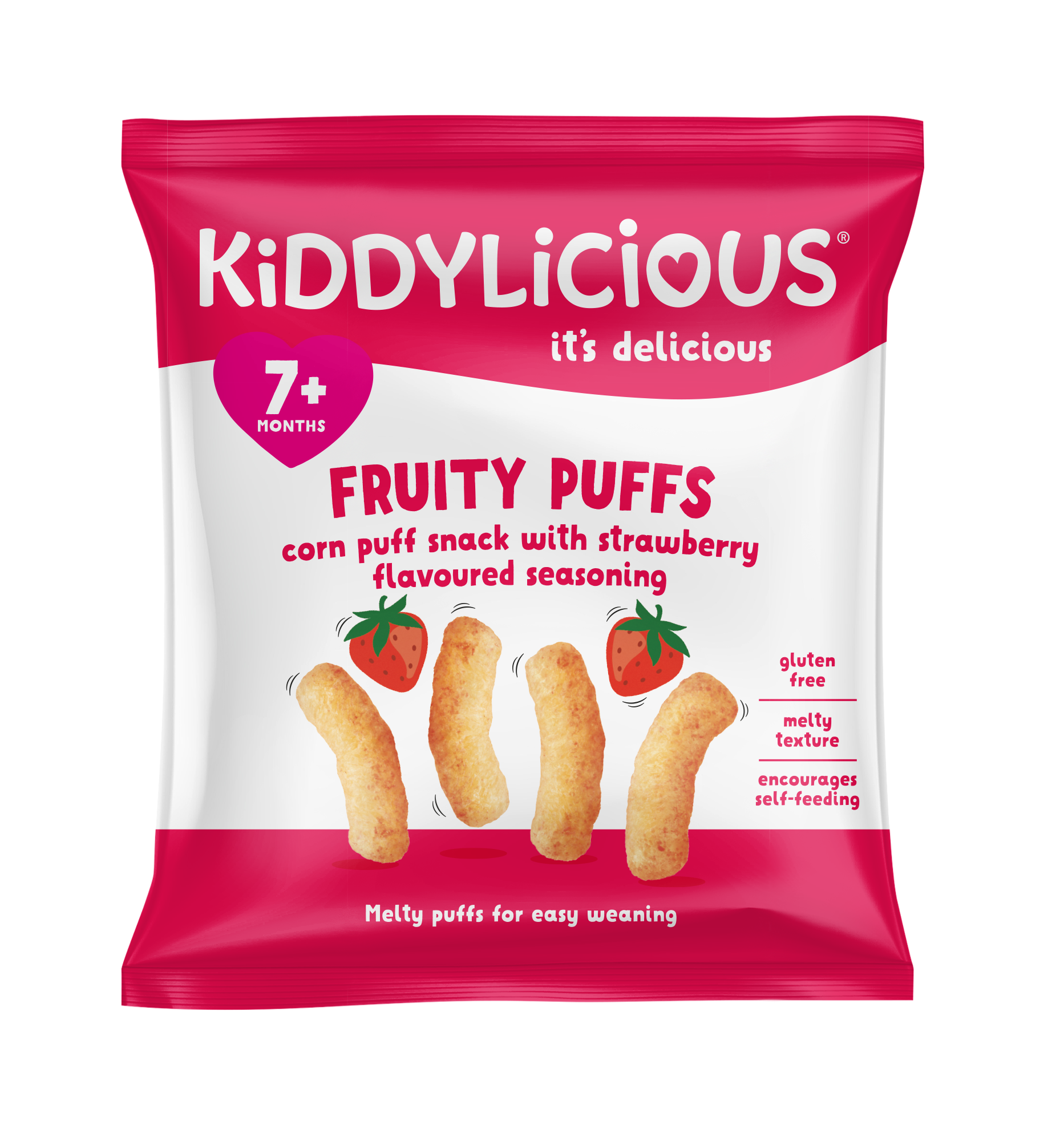 Kiddylicious Fruity Puffs - Strawberry 7m+