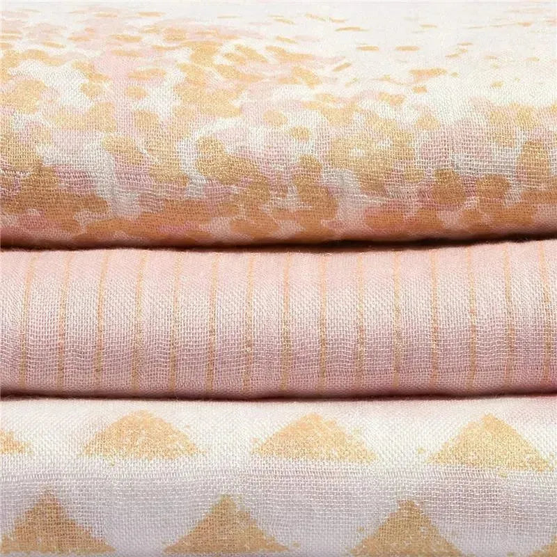 Aden + Anais Silky Soft Muslin Swaddle 3pk - Metallic Primrose