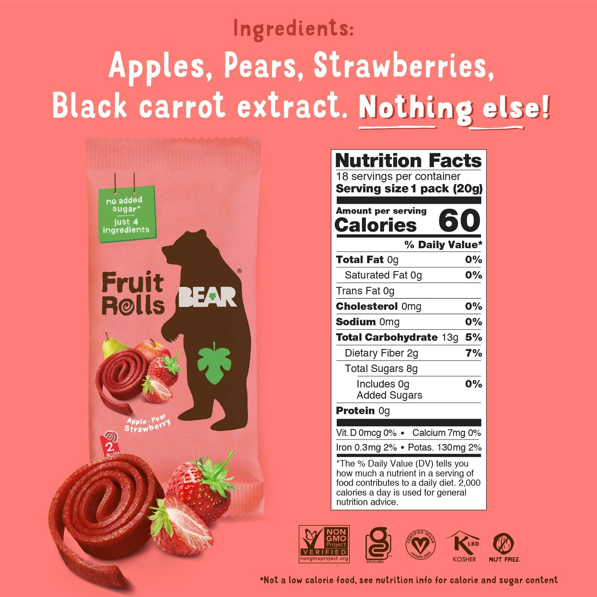 Bear Strawberry Fruit Rolls