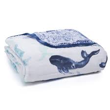 Aden & Anais Cotton Muslin Blanket - Seafaring Whale