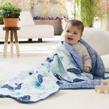 Aden & Anais Cotton Muslin Blanket - Seafaring Whale